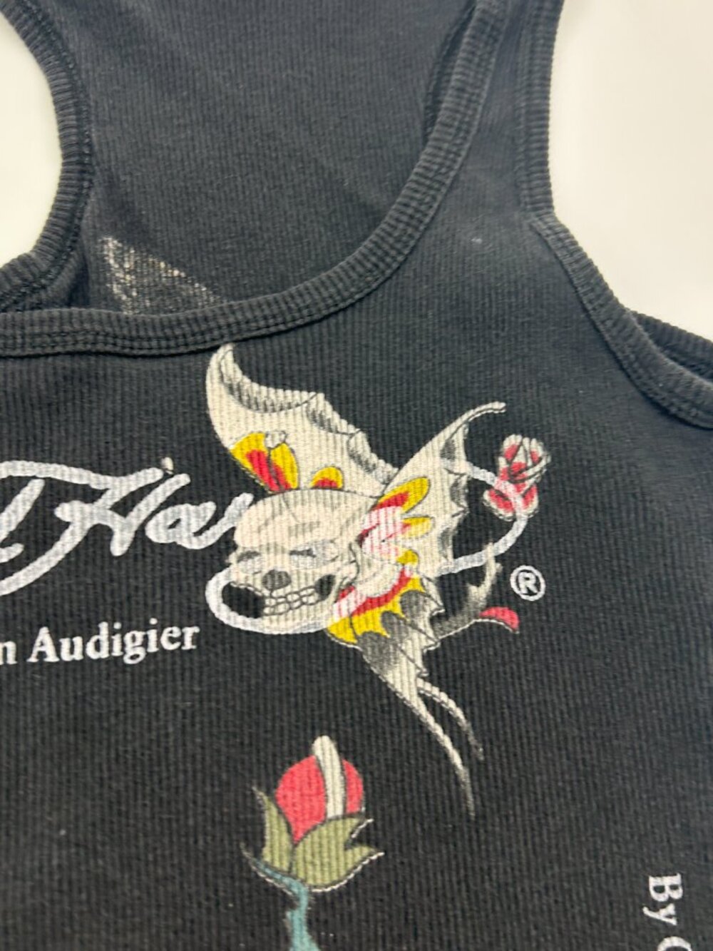 RARE VINTAGE Ed Hardy Tank Top Tunic Womens Size L Y2K Made In Usa - Picture 4 of 12